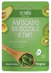 Маска для обличчя з авокадо, ківі та брокколі "Sheet Mask" Victoria Beauty by Camco 20 мл