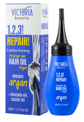 Олія для пошкодженого волосся з аргановою олією "1,2,3! Відновлено! Victoria Beauty" Camco 50 мл