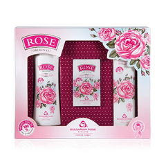 Комплект з олією троянди "Rose Original" Bulgarian Rose Karlovo 3 пр. (парфуми ролл-он 9мл, косм.молочко 150 мл/кр.д.рук 50 мл)