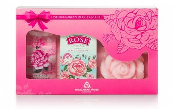 Комплект Rose Original (духи ролл-он 9мл, гидролат розы 100 мл, глиц.мыло) Bulgarian Rose Karlovo