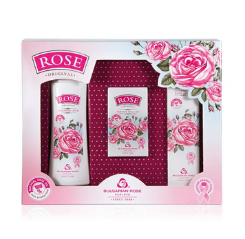 Комплект с маслом розы "Rose Original" Bulgarian Rose Karlovo 3 пр. (духи ролл-он 9мл, косм.молочко 150 мл/кр.д.рук 50 мл)