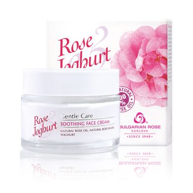 Заспокійливий крем для обличчя з трояндовою олією та йогуртом "Rose&Joghurt" Bulgarian Rose Karlovo 50мл