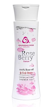 Отшелушивающий душ-гель с маслом розы и экстрактом ягод годжи "Rose Berry Nature" Bulgarian Rose Karlovo 200 ml