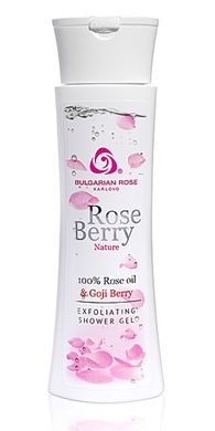 Отшелушивающий душ-гель с маслом розы и экстрактом ягод годжи "Rose Berry Nature" Bulgarian Rose Karlovo 200 ml