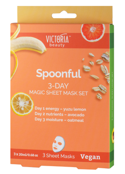 3-дневный набор тканевых масок с ложкой "Magic Sheet Mask" Victoria Beauty by Camco 3*20 мл